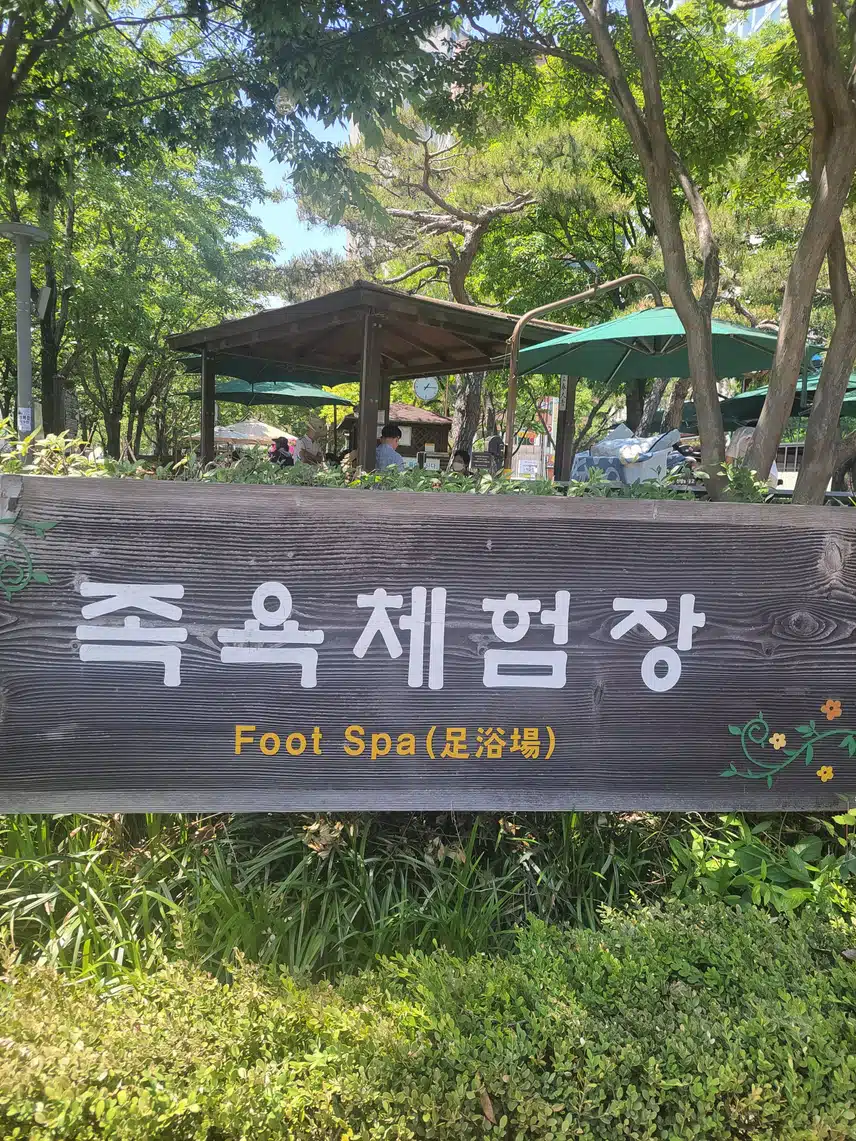 족욕 체험장에서 