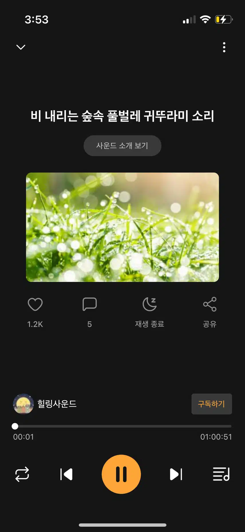 풀벌레 소리로 힐링해요~