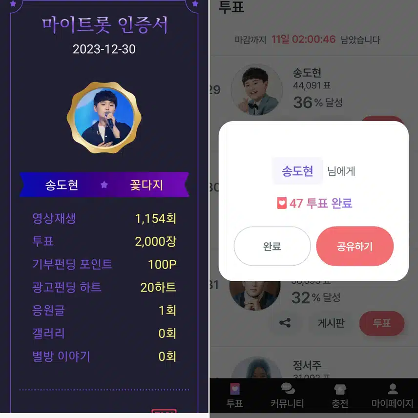 꺾기요정 송도현군을 응원합니다~