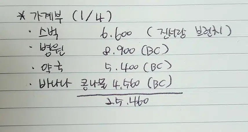 1월4일 가계부ㅡ즐거운 브런치