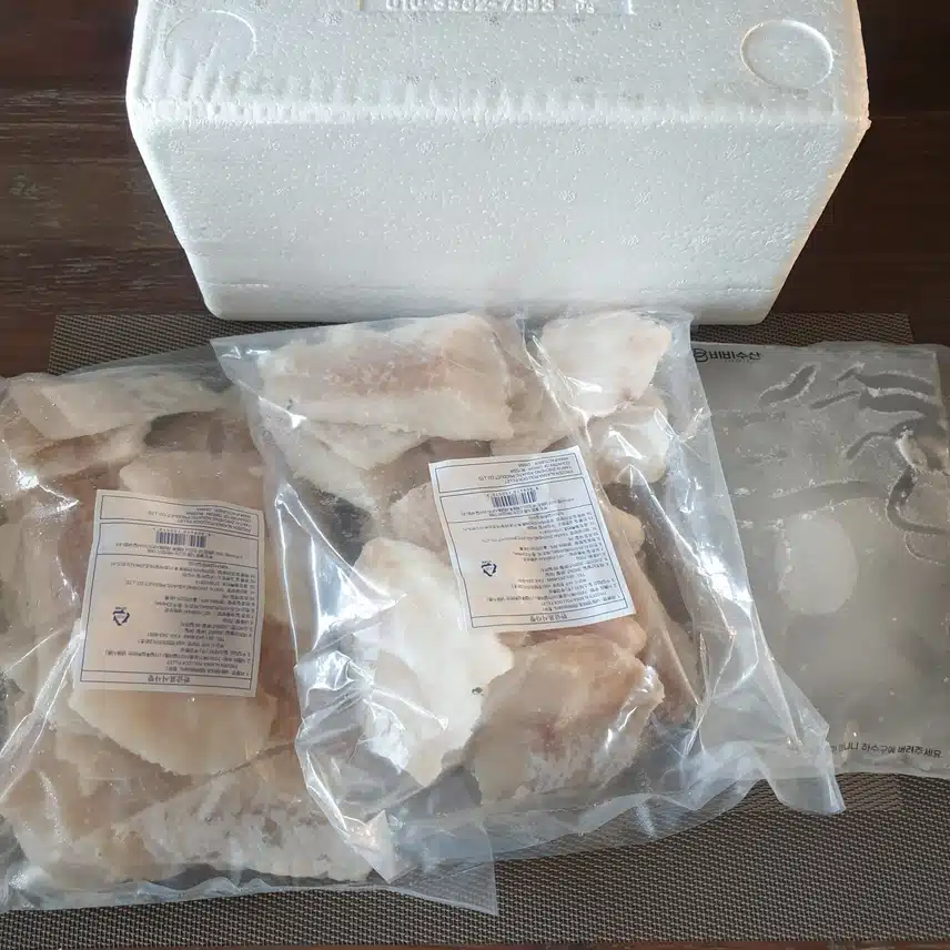 캐시딜에서 설명절 준비로 명태포 샀어요.