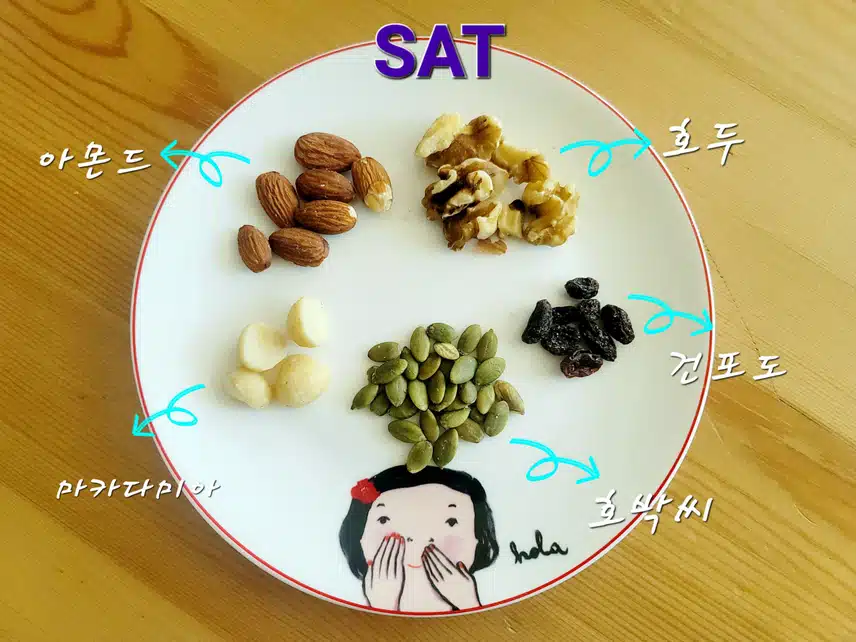 견과류 매일 다르게 먹는거야!  ♡HBAF MON TO SUN♡