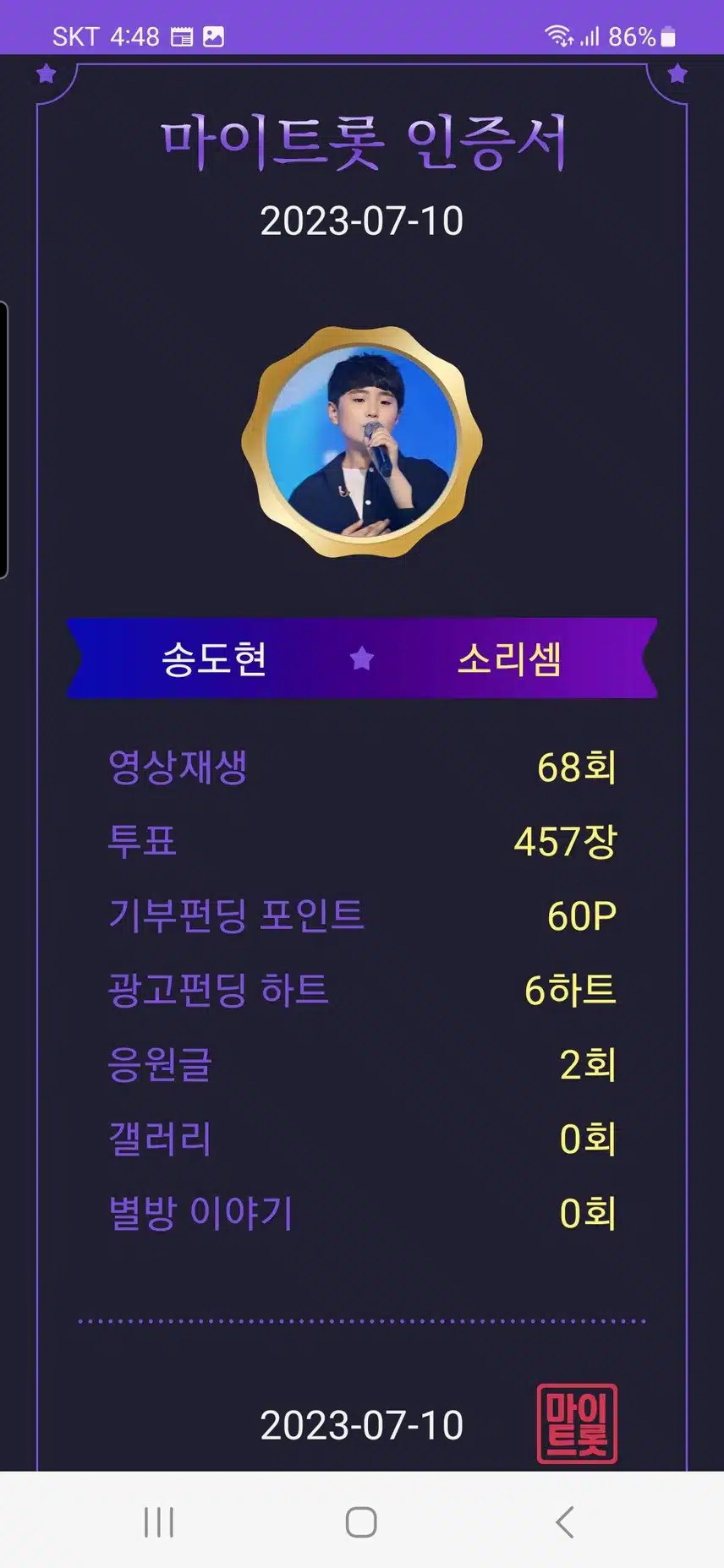 트롯신동 송도현 최고의 가수입니다 화이팅!!!