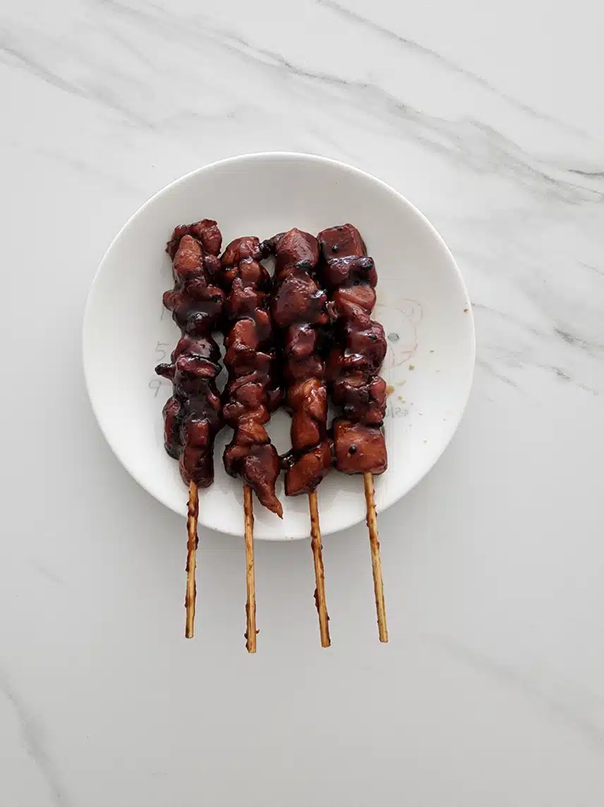 오늘 아이들 간식은 닭꼬치예요.