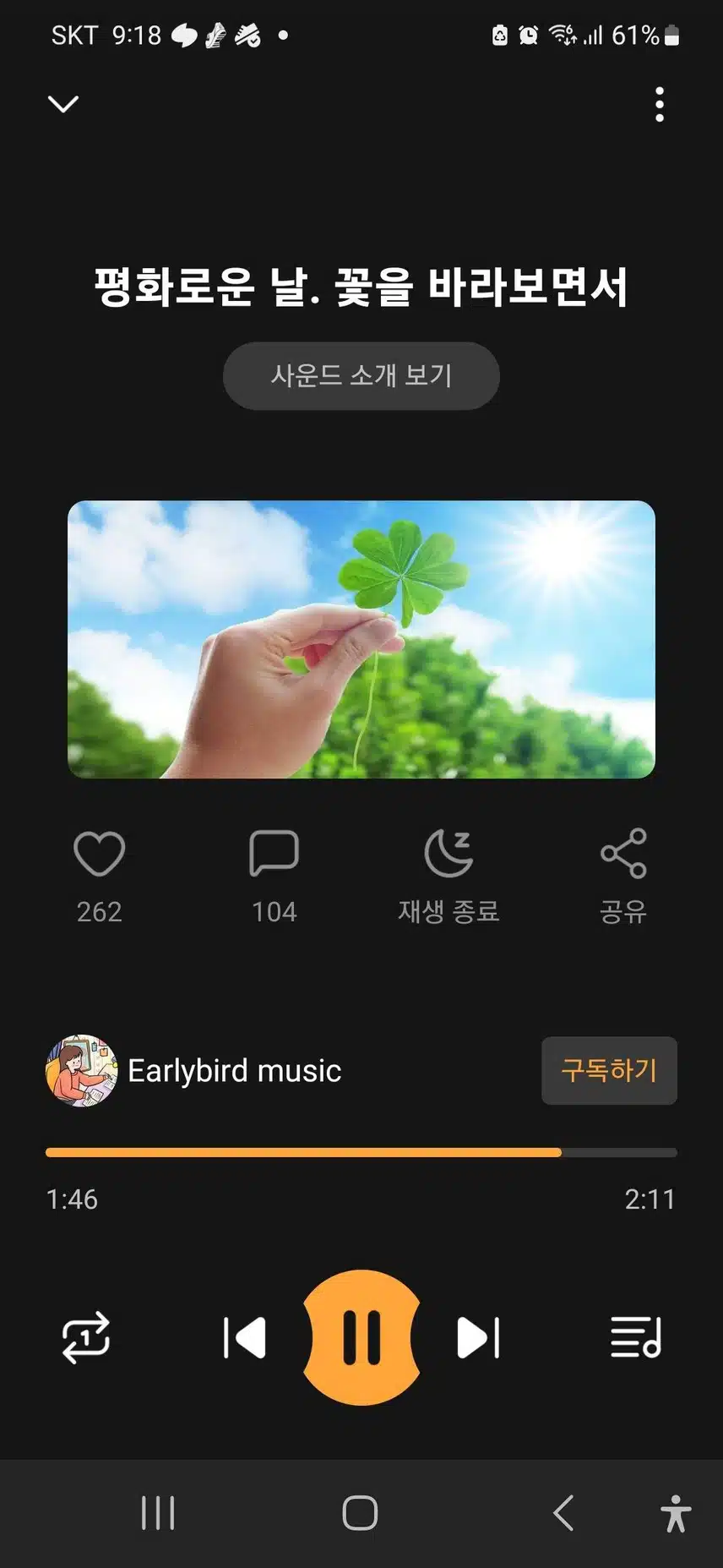 평화로운날,꽃을 바라보면서