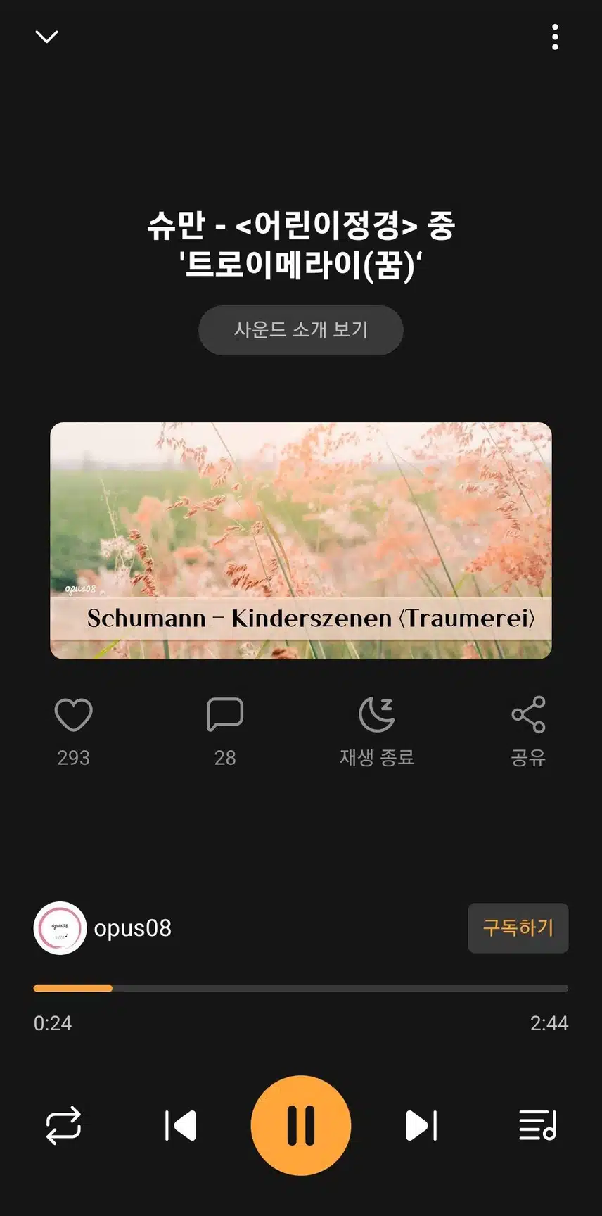 혼자  조용히 산책할때 너무좋은 음악  트로이메라이 입니다