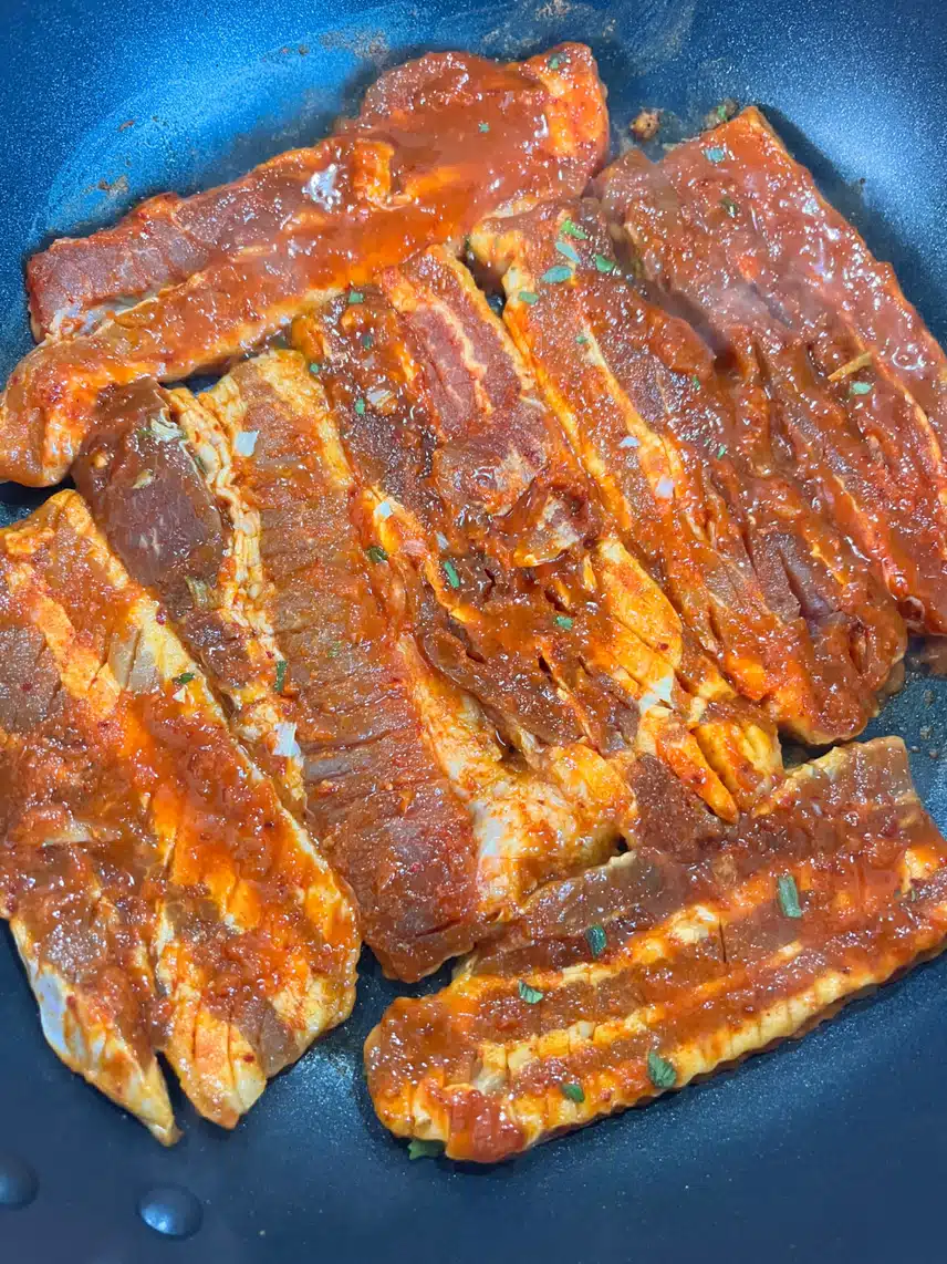 🥩칼집 고추장 삼겹살 구워요