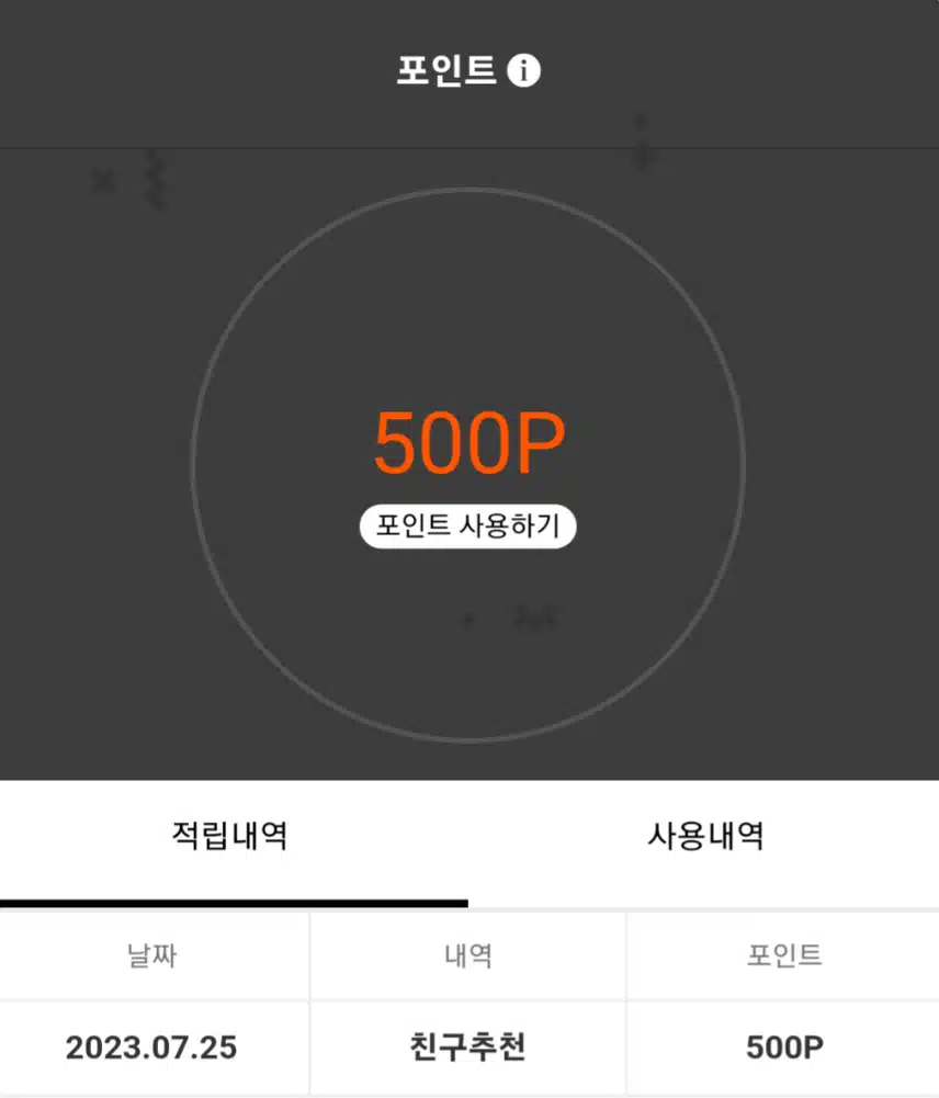 캐시말고 포인트사용