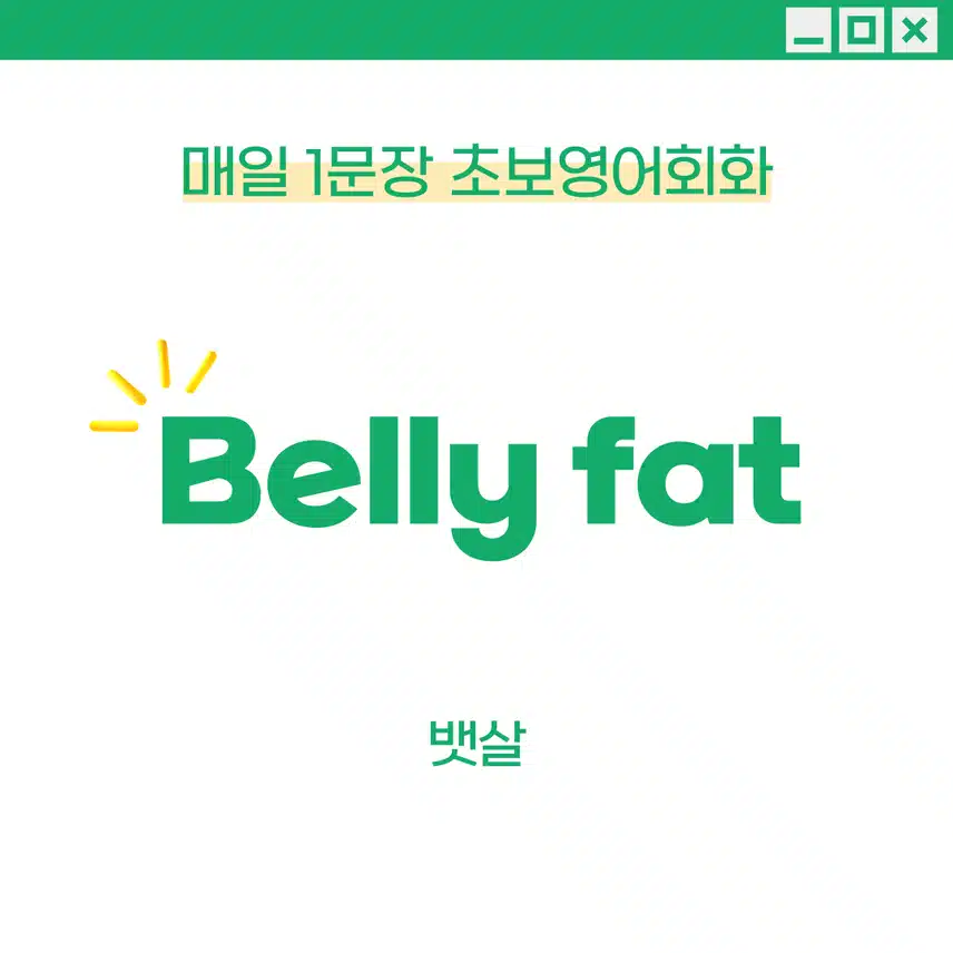 '뱃살' 영어로 - 뱃살에 대해 말하고 싶을 때 사용해보세요!