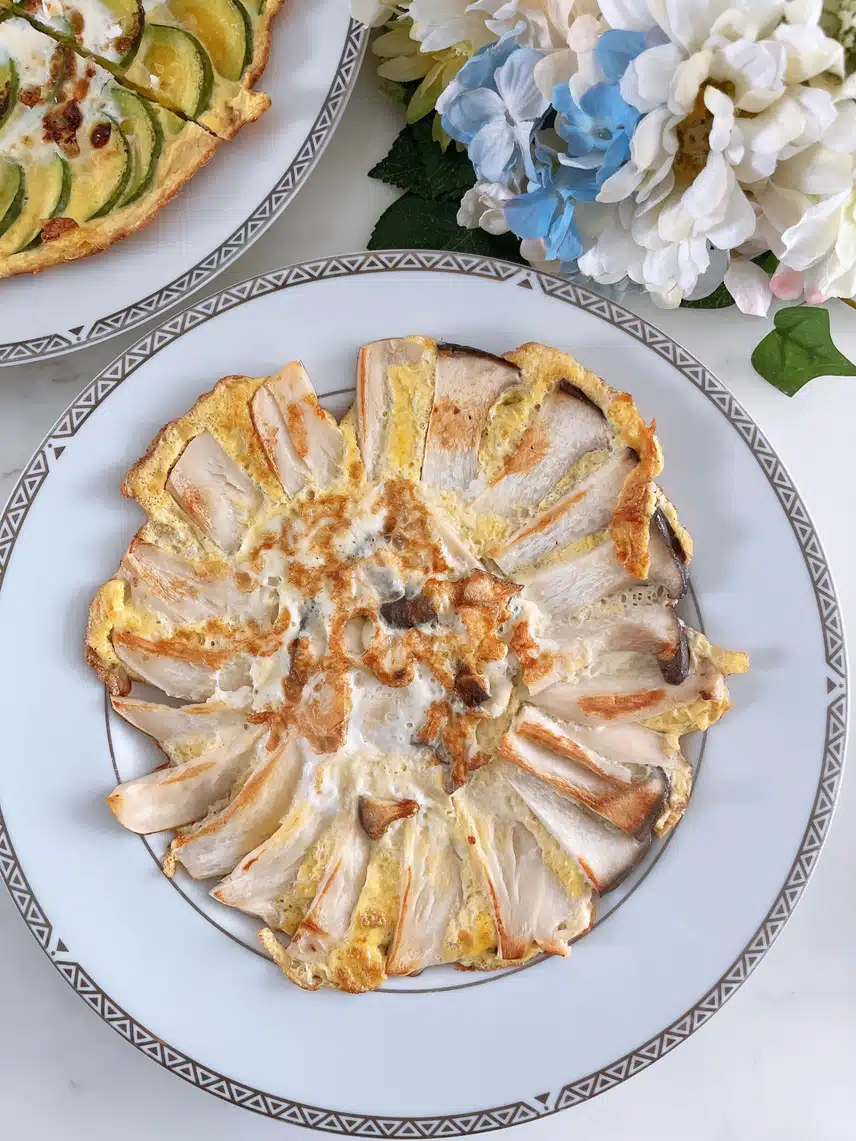 🌼새송이버섯 꽃🌼🍳계란으로 구운 예쁜 새송이 버섯전