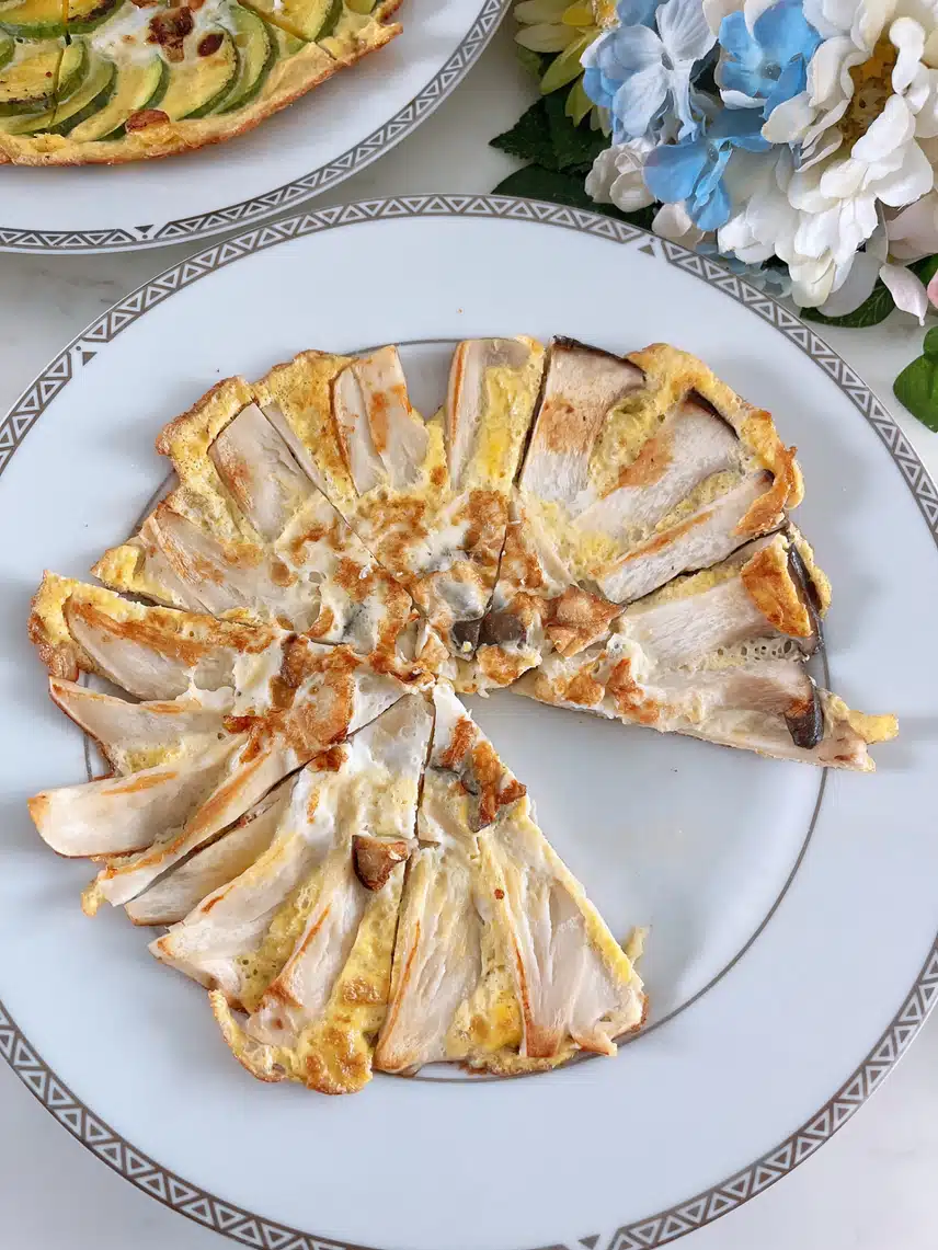 🌼새송이버섯 꽃🌼🍳계란으로 구운 예쁜 새송이 버섯전