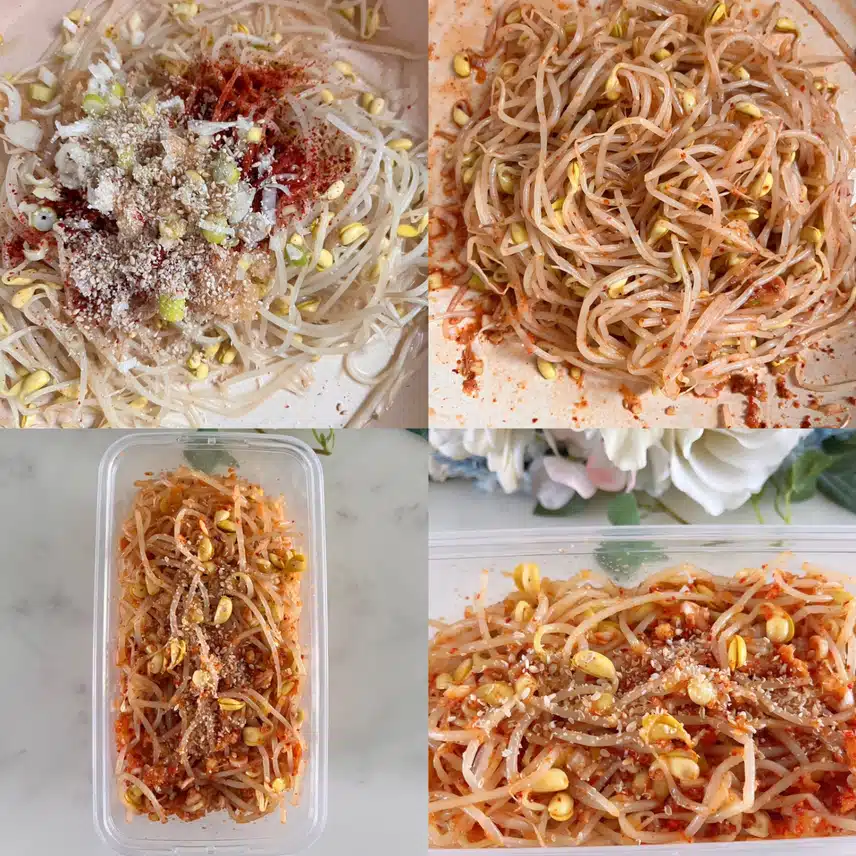 🥗저녁식사 단백한 콩나물 비빔밥에 훈제 목살