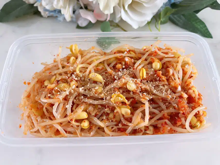 🥗저녁식사 단백한 콩나물 비빔밥에 훈제 목살
