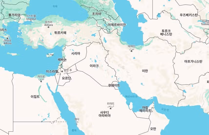 이란.이스라엘 지도