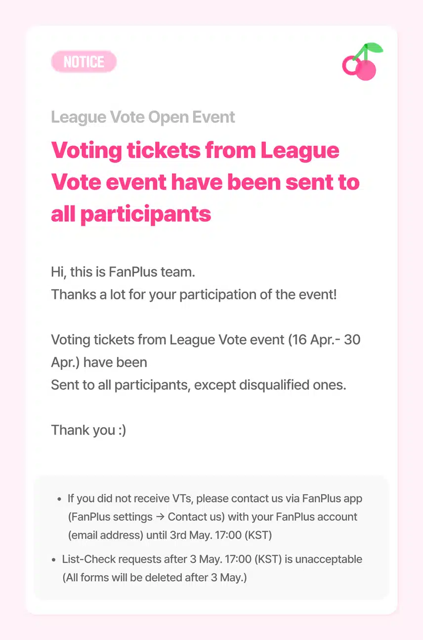 📢Male Idols League Vote event: Voting tickets are given away!