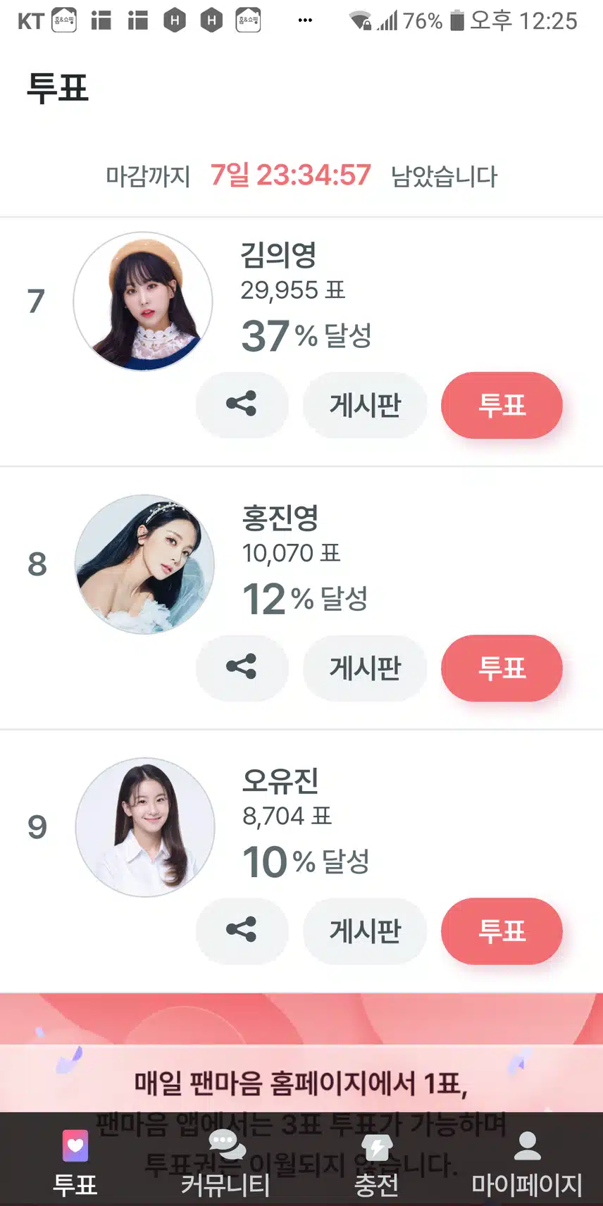 홍진영님 여자가수8위네요