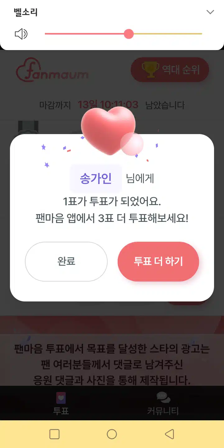 송가인님  투표 했어요