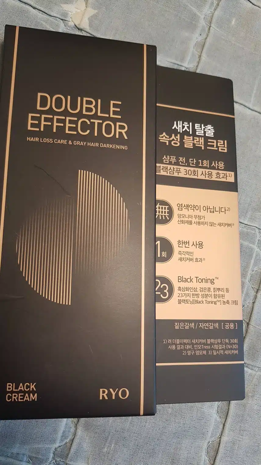 내돈내산 려 더블이펙터 새치 탈출 속성 블랙크림