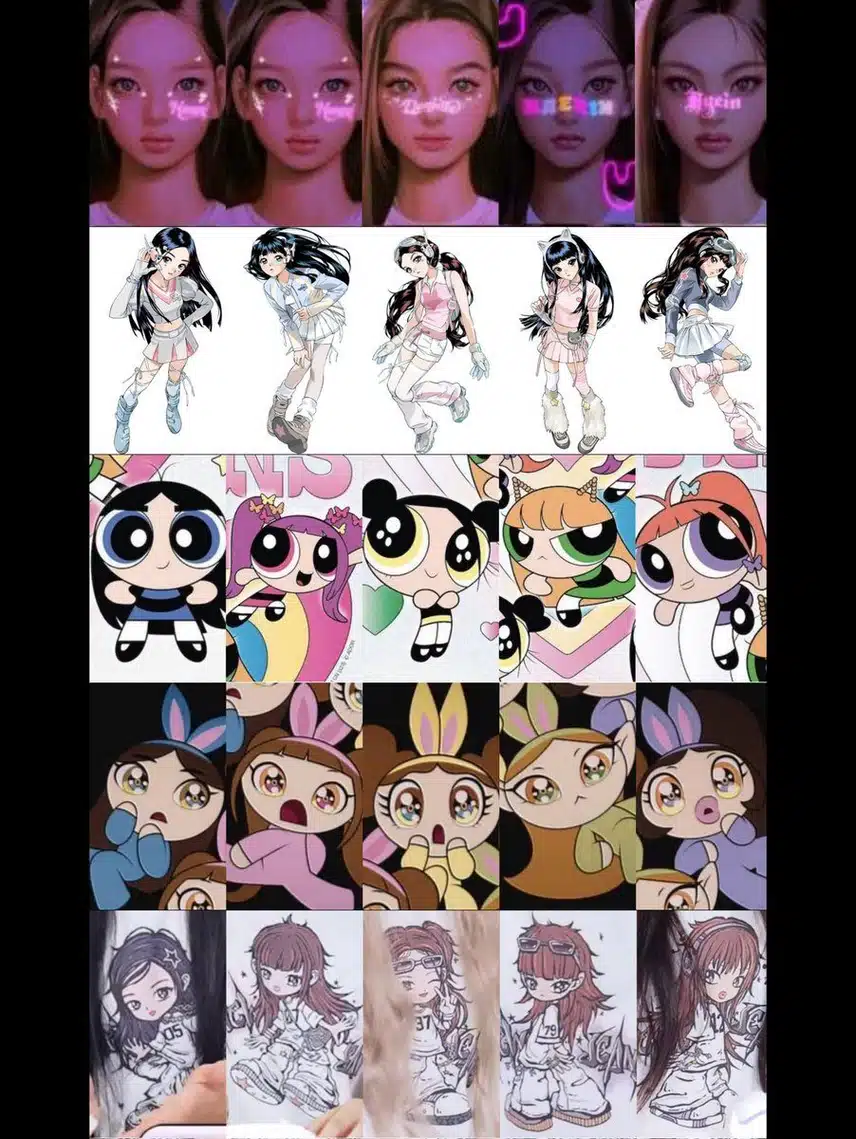 뉴진스 지금까지의 캐릭터들 ㅎㅎ