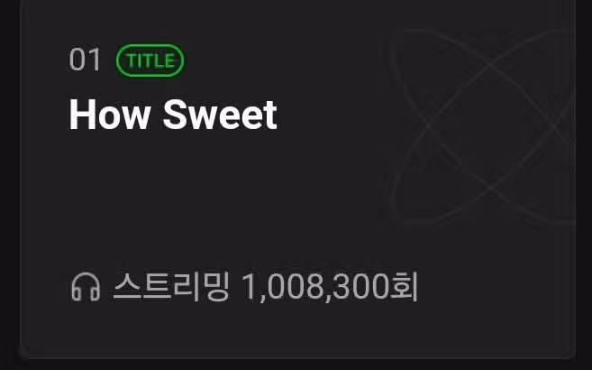 How Sweet 23시간만에 멜론 100만 스트리밍 달성