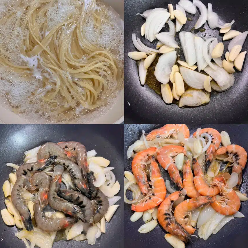 저녁메뉴 🦐새우 알리오올리오파스타🍝