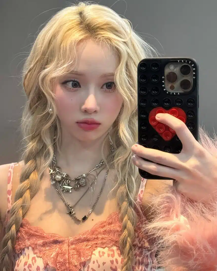 Blonde Winter Mirror Selfie