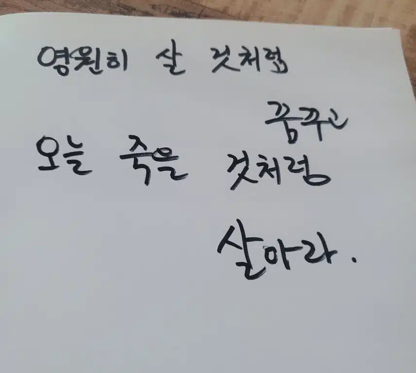 영원히 살 것처럼살아라