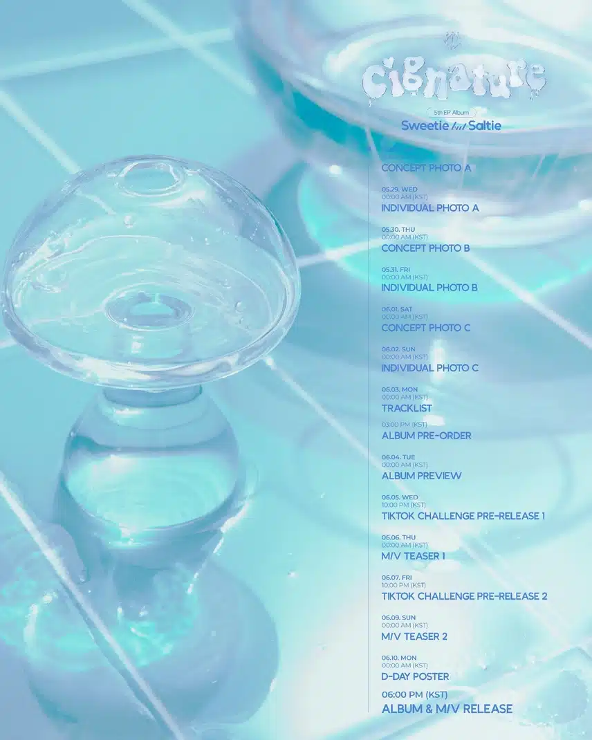 cignature(시그니처) 5th EP Album ‘Sweetie but Saltie’ Promotion Scheduler