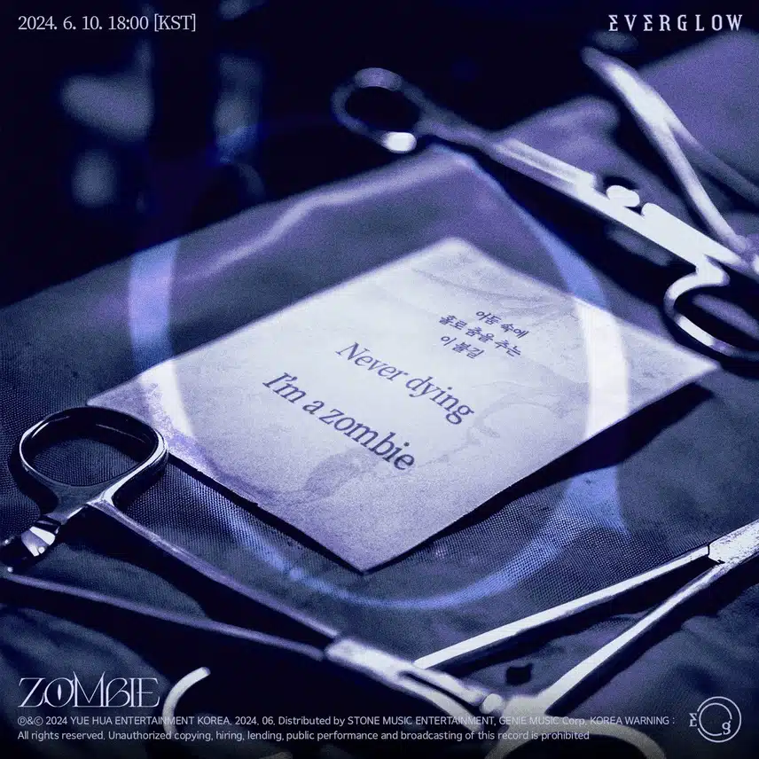 EVERGLOW 5TH SINGLE ALBUM [ZOMBIE] POSTER LỜI BÀI HÁT