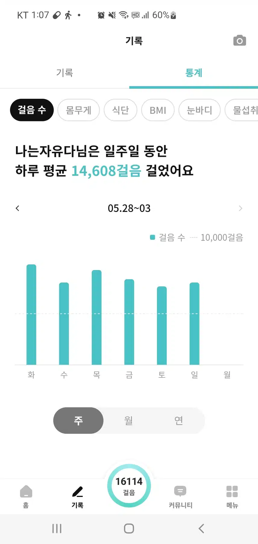 2주간 다이어트 후기(-1.0kg)