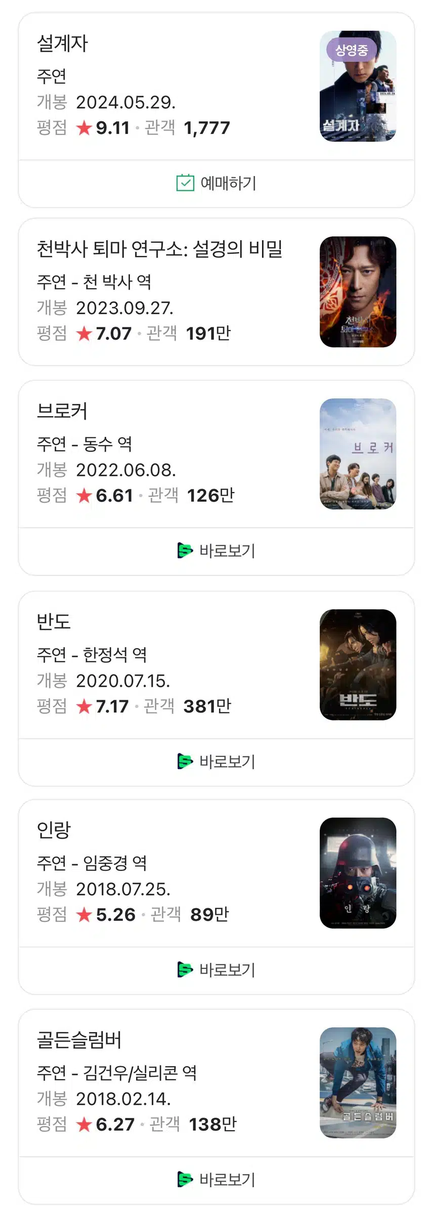 강동원 최근 주연작 영화 6편...jpg