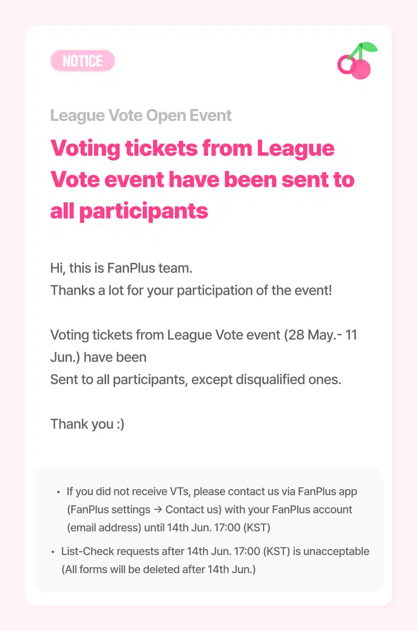 📢Male Idols League Vote event: Voting tickets are given away!