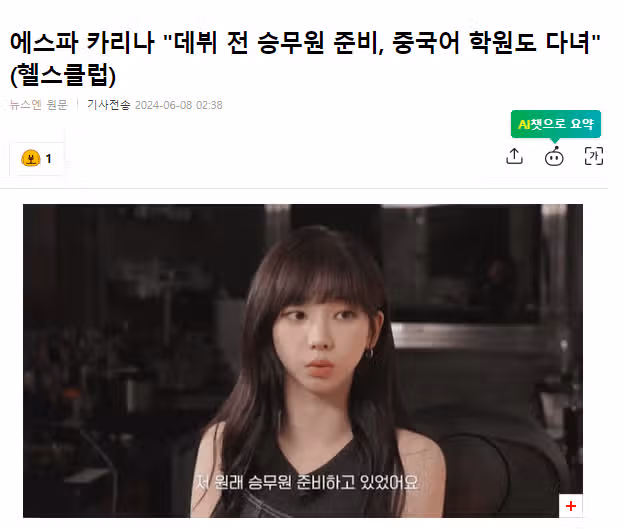 카리나가 승무원을 준비 했었다는데요.
