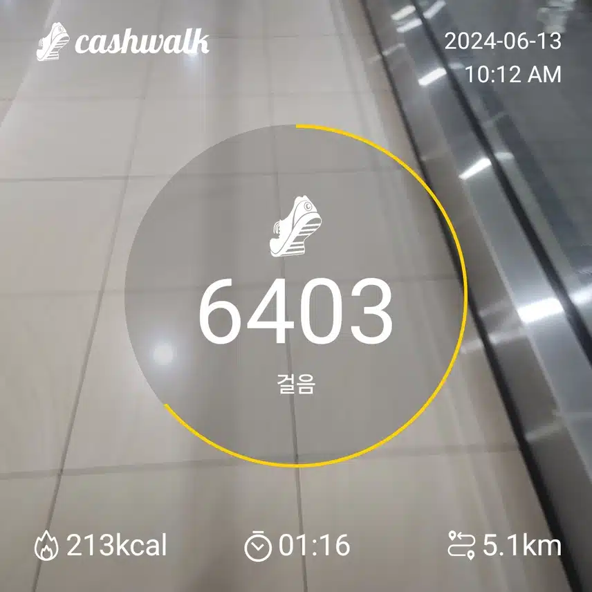 6200보 걷기 달성