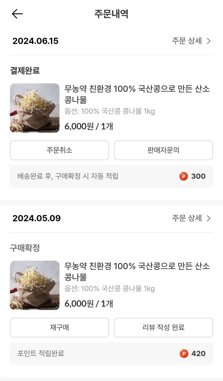 산소 콩나물 추천해요