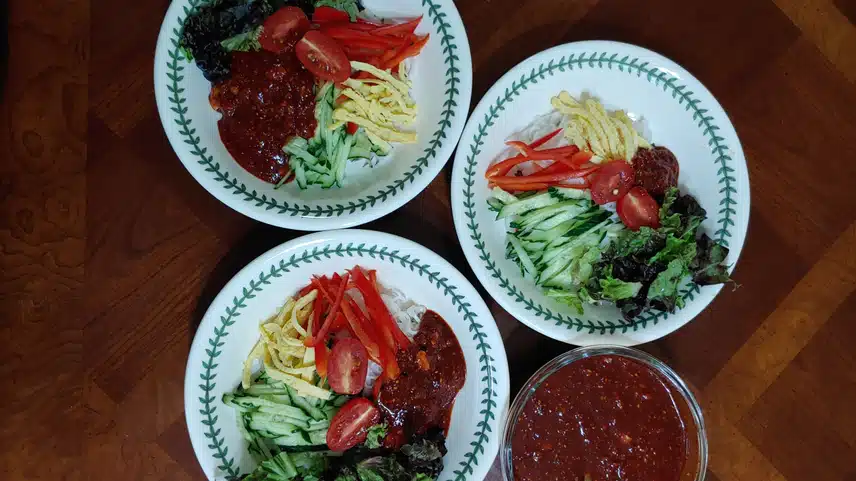쌀소면으로 비빔국수 해 먹었어요