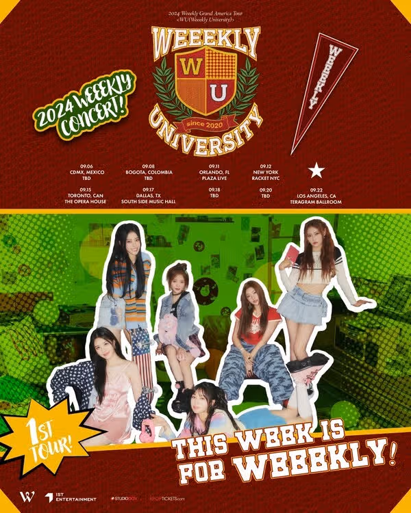 위클리, 9월 첫 미주투어 확정…7월엔 '청량 에너지'로 컴백