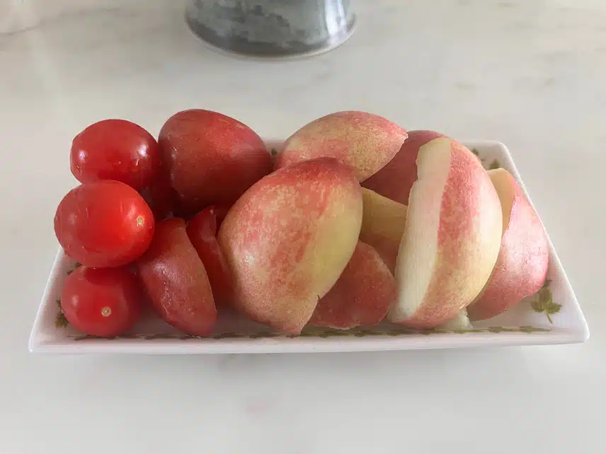 오후 과일🍑자두 복숭아 방울토마토
