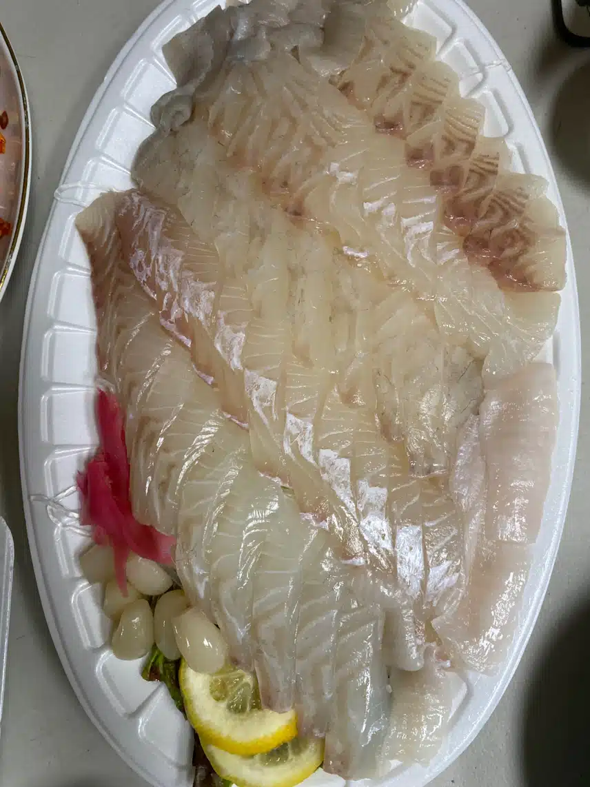 광어회&야채무침~