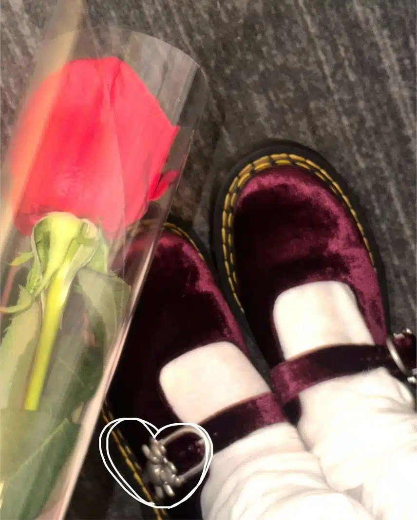 액자를 바라보고잇는 레이와 장미🌹