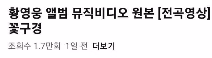 황영웅가수님의 꽃구경