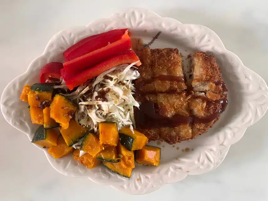 저녁 🍽️통돈까스샐러드 🎃 🫑