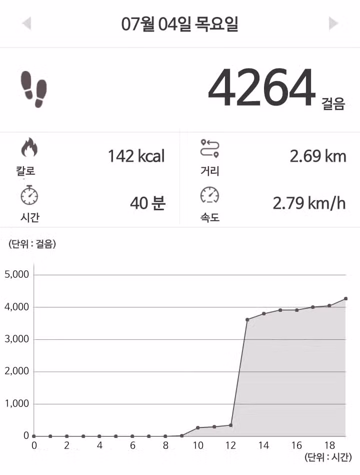 점심 식후, 산책스팟 찍고 4천보