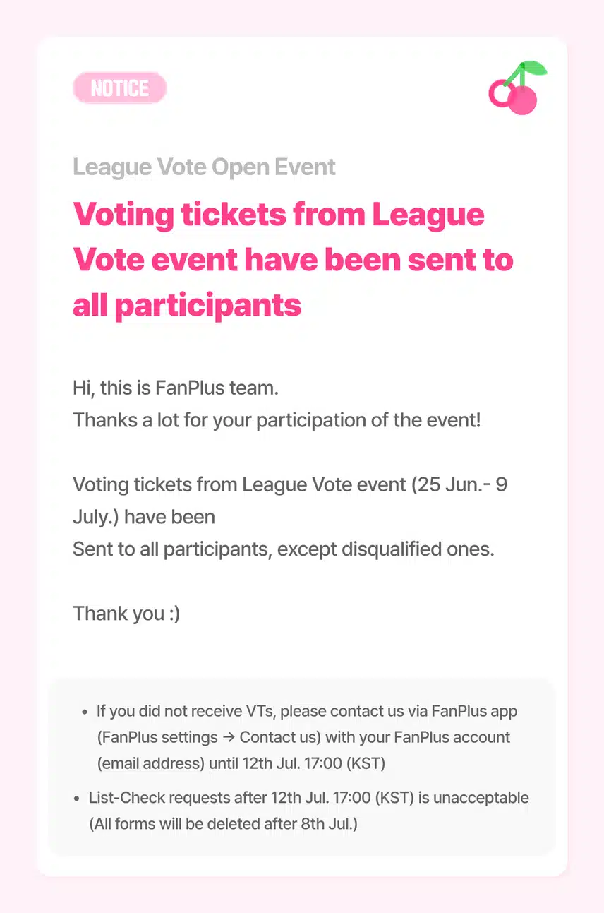 📢male Idols League Vote event: Voting tickets are given away!