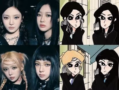 짱구 스타일 작화한 슈퍼노바 에스파 멤버들~