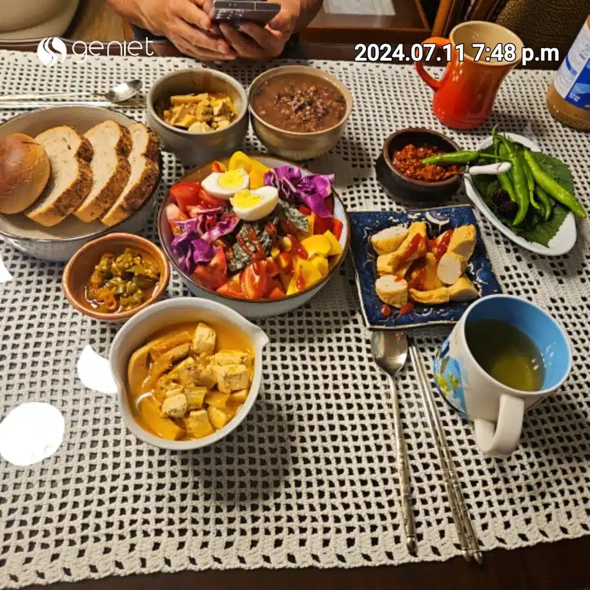 늘 먹는 양배추 토마토 병아리콩