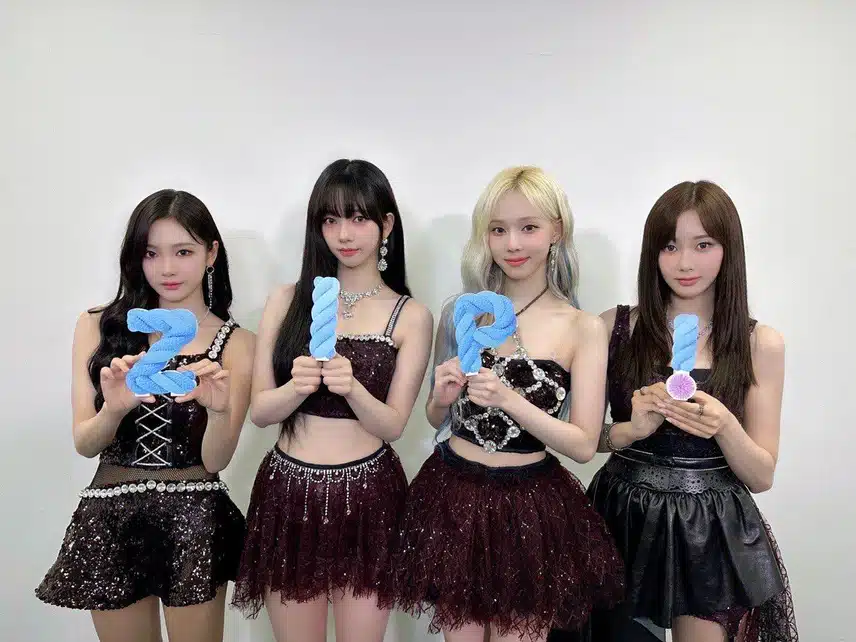 일본방송 ZIP 출연 에스파 단체 사진