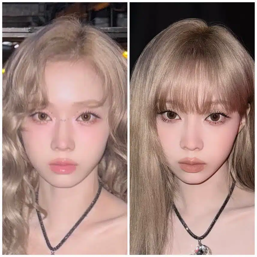 윈터 최근 앞없vs앞있 스타일링