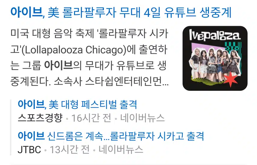 미국 페스티벌 생중계
