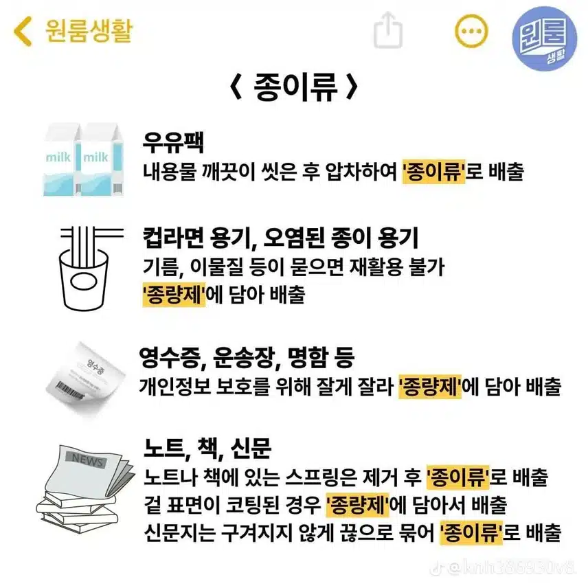 7월에 개정된 쓰레기 분리 배출 규정